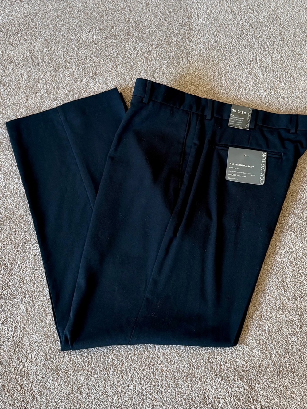 Covington Men's Navy Dress Trousers - Classic Straight